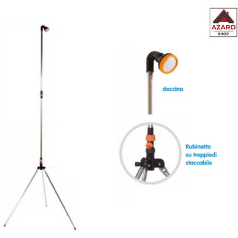 Doccia da giardino con tre piedi alluminio esterno rubinetto h 200 cm - gf