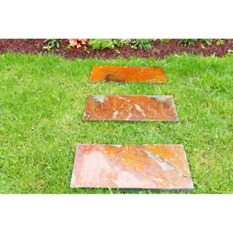 Pas Japonais Ardoise CORTEN 60x30 - Pack de 12 pièces