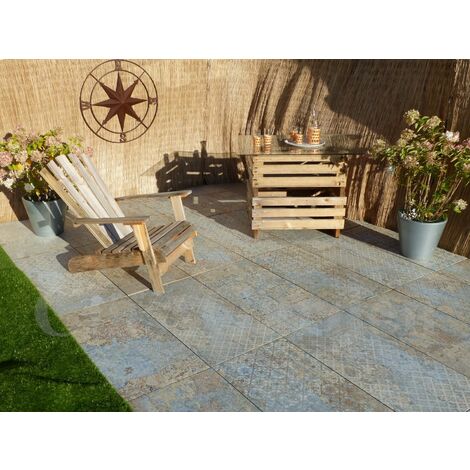 Classgarden – Dalle en grès cérame vintage 100x50 cm – Épaisseur 2 cm – Résistante aux intempéries – Antidérapante pour terrasses