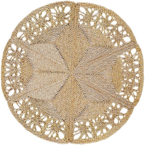 Tapis Rond à Franges Bali 200cm Beige