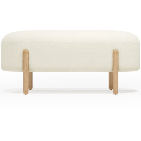 Privatefloor – Banc courbé rembourré en tissu bouclé – Longueur 108 cm – Largeur 39 cm – Hauteur 47 cm – Design scandinave élégant