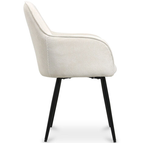 Chaise de salle à manger rembourrée en velours - Avrea Beige
