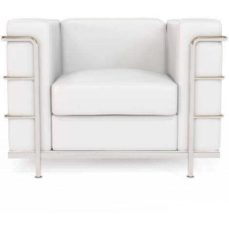 Fauteuil design - Revêtement en cuir végétalien - Lecur Blanc