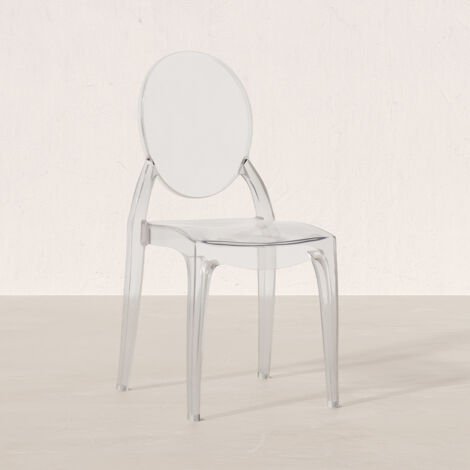 Chaise de Salle à Manger Transparente - Style Victoria  Transparent
