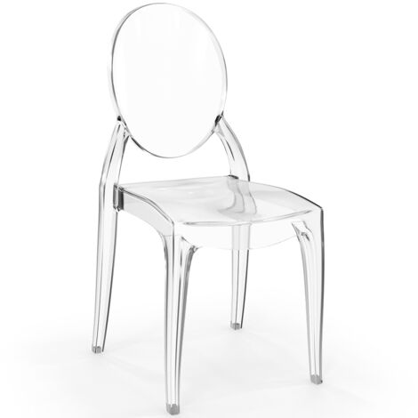 Chaise de Salle à Manger Transparente - Style Victoria  Transparent