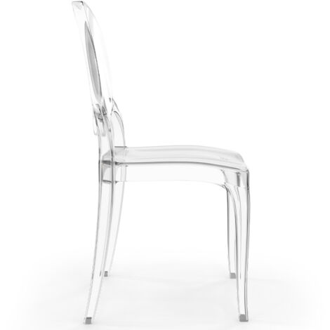 Chaise de Salle à Manger Transparente - Style Victoria  Transparent