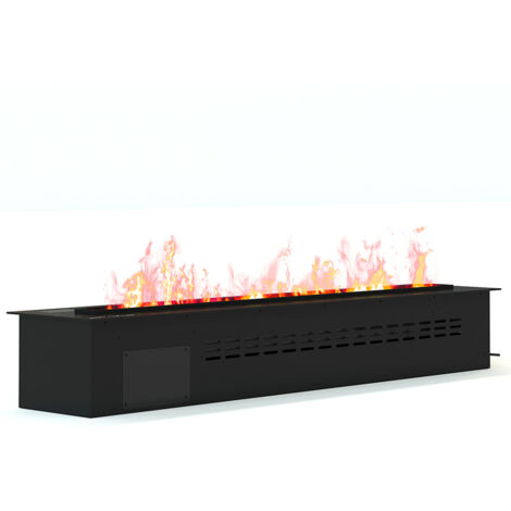 Cheminée Électrique Décorative avec Flamme de Vapeur d'Eau - 140CM Noir (1/5)