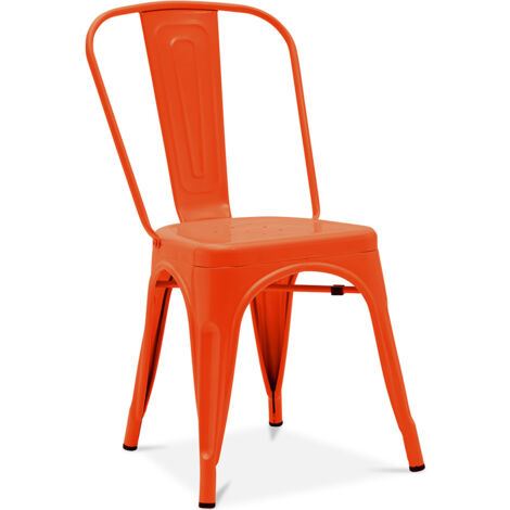 Chaise de salle à manger - Design industriel - Acier - Mat - Nouvelle édition -Stylix Orange (1/5)