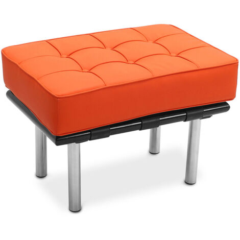 Repose-pieds Tapissé en Polyuréthane - Barcel Orange (1/4)