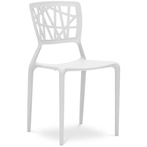 Privatefloor – Chaise de jardin en PP résistante – Confortable et stable – Dimensions 50.5 x 42 x 84.5 cm – Résiste aux rayons UV – Pour intérieur et extérieur