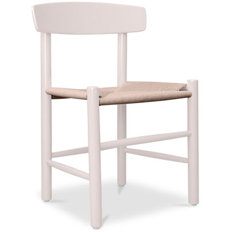 Chaise de salle à manger en bois - Style scandinave - Batsheva Ivoire (1/5)