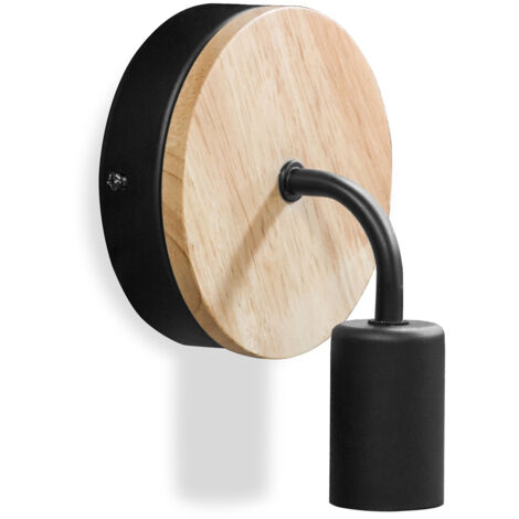 Privatefloor – Applique murale scandinave en métal et bois – Design élégant pour salon et entrée – Type d'ampoule non incluse – Dimensions 17 cm de hauteur (1/4)