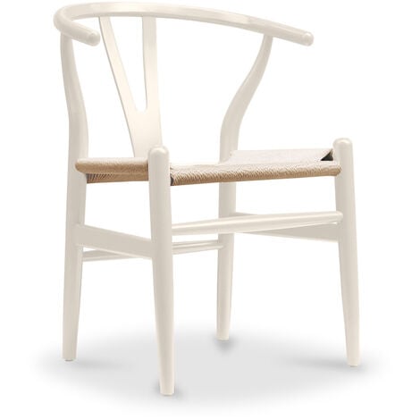 Chaise de salle à manger Design scandinave bois assise en corde - Wish