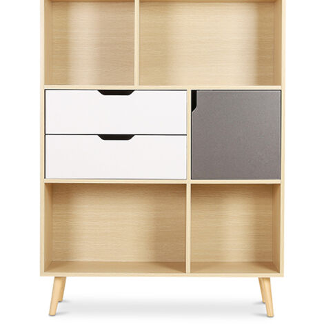 Bibliothèque en Bois - Design Scandinave - Pol Bois naturel (1/5)