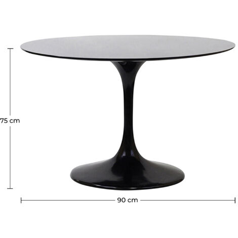 Table à Manger Ronde - 90 cm - Tulip Noir