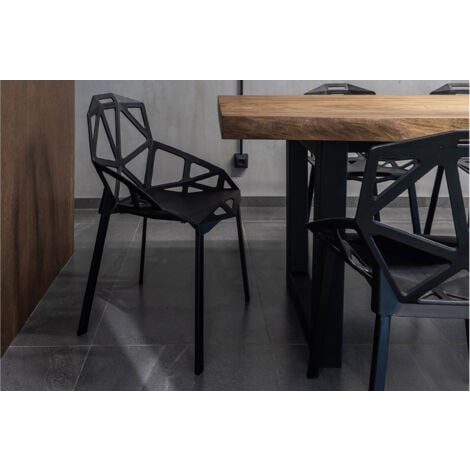 Chaise de salle à manger design - Hit Orange - Métal, PP
