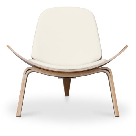 Fauteuil design - Fauteuil scandinave - Revêtement en similicuir - Lucy Orange