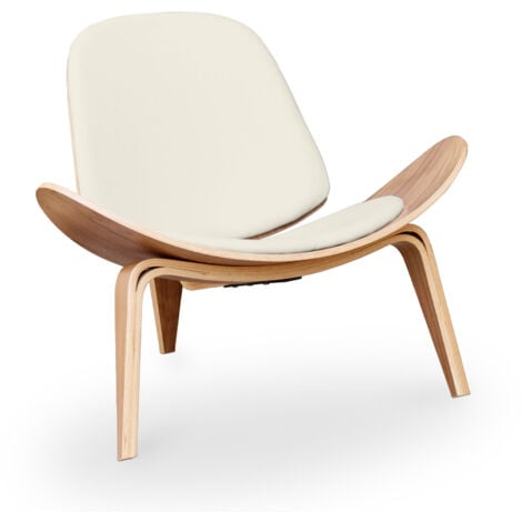 Fauteuil design - Fauteuil scandinave - Revêtement en similicuir - Lucy Orange