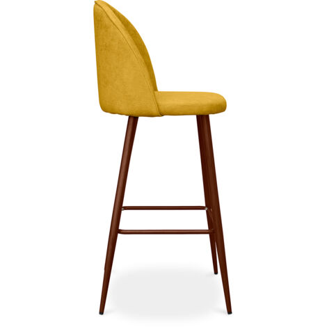 Tabouret rembourré en tissu - Design scandinave - 76cm - Evelyne Beige