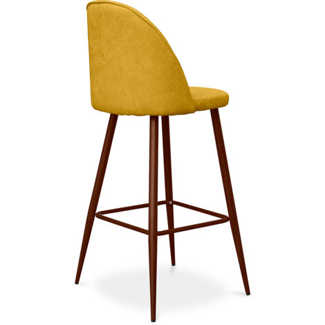 Tabouret rembourré en tissu - Design scandinave - 76cm - Evelyne Beige