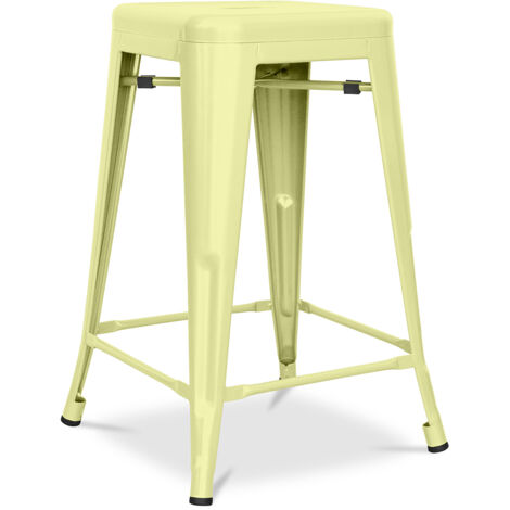 Privatefloor – Tabouret de bar acier mat 60cm – Design industriel compact pour cuisines et bars – Structure stable et durable – Intérieur uniquement (1/5)