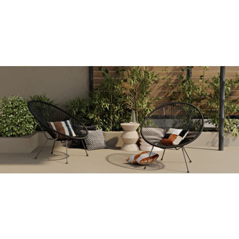 Chaise d'extérieur - Chaise de jardin - Nouvelle édition - Acapulco Noir