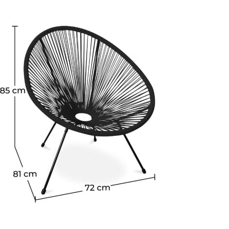 Chaise d'extérieur - Chaise de jardin - Nouvelle édition - Acapulco Noir