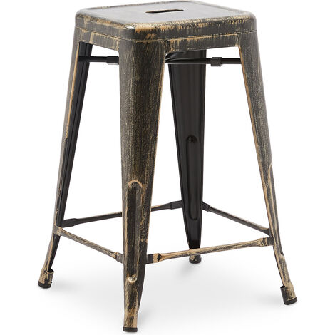Tabouret de bar - Design industriel - 60cm - Nouvelle édition - Stylix Bronze métallisé (1/5)