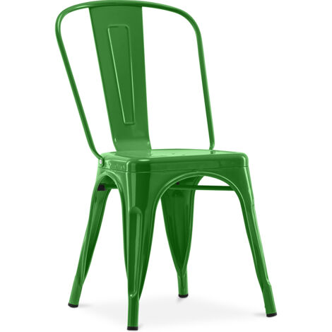 Chaise de salle à manger - Design industriel - Acier - Nouvelle édition - Stylix Vert