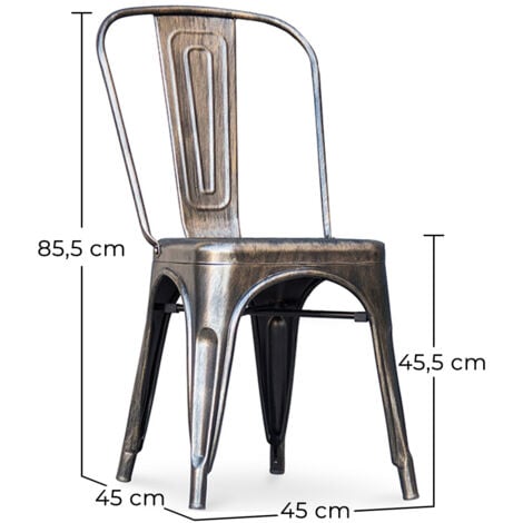 Lot de 4 chaises de salle à manger - Design industriel - Nouvelle édition - Stylix Bronze métallisé