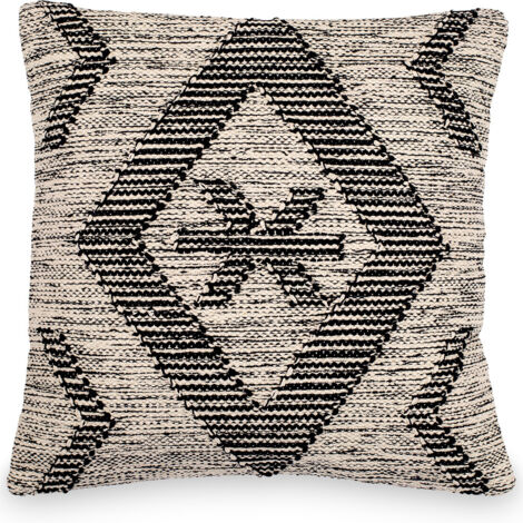 Coussin de style boho Bali - Housse et Rembourrage inclus - Rita Noir (1/5)
