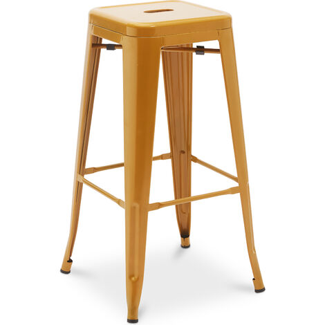 Tabouret de bar - Design industriel - 76cm - Nouvelle édition- Stylix Crème