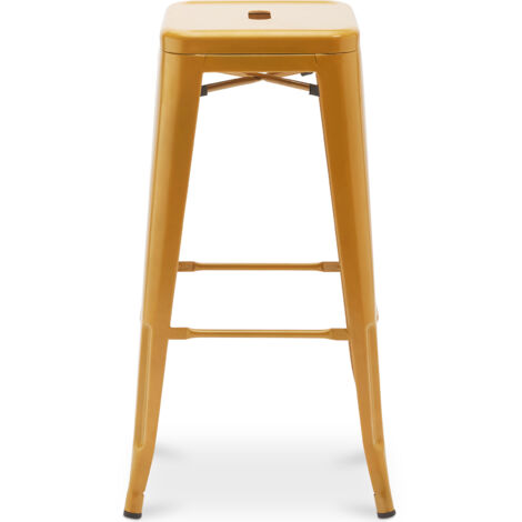 Tabouret de bar - Design industriel - 76cm - Nouvelle édition- Stylix Crème