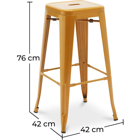 Tabouret de bar - Design industriel - 76cm - Nouvelle édition- Stylix Crème