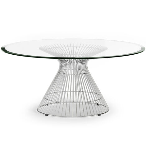 Table basse ronde - Design en verre - Barrel Acier (1/5)