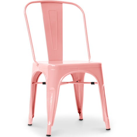 Chaise en acier de salle à manger - Design industriel - Nouvelle édition - Stylix Orange pâle