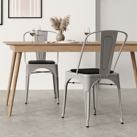 Chaise en acier de salle à manger - Design industriel - Nouvelle édition - Stylix Orange pâle
