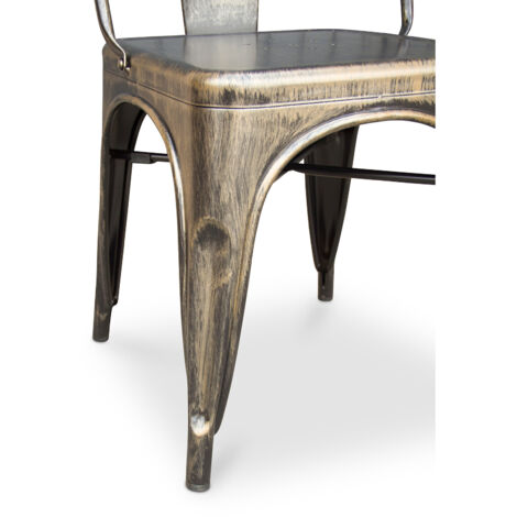 Chaise en acier de salle à manger - Design industriel - Nouvelle édition - Stylix Orange pâle