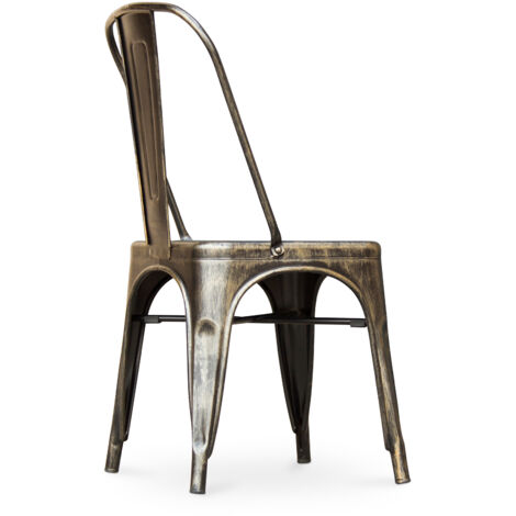 Chaise en acier de salle à manger - Design industriel - Nouvelle édition - Stylix Orange pâle
