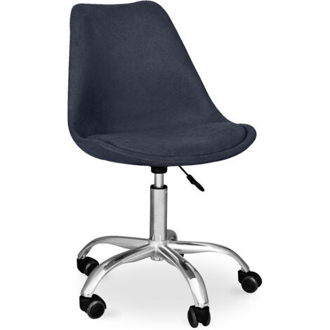 Chaise de bureau rembourrée - avec roulettes - Tulip Gris foncé