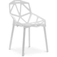 Privatefloor – Chaise de salle à manger en métal et PP – Design moderne – Dimensions 55x56.5x81 cm – Robuste et légère pour restaurant