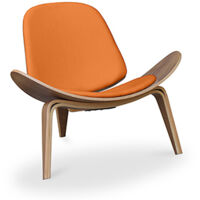 Fauteuil design - Fauteuil scandinave - Revêtement en similicuir - Lucy Orange