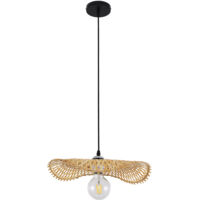Lustre de plafond en bambou - Suspension de style Boho Bali - Noila Bois naturel
