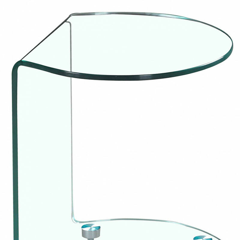 Bout de canapé carré en verre trempé avec 4 roulettes - ICE