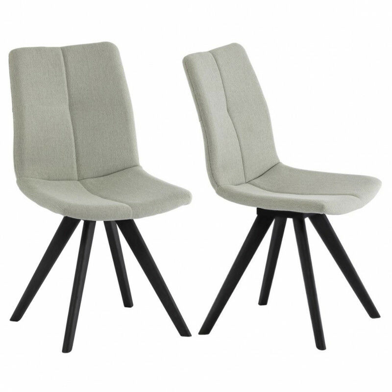 Chaises en tissu beige et en chêne huilé massif (lot de 2) - GOVER