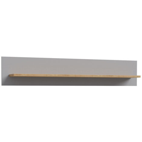 Étagère murale L160 cm revêtement décor chêne et gris clair - ANTIBES (1/5)