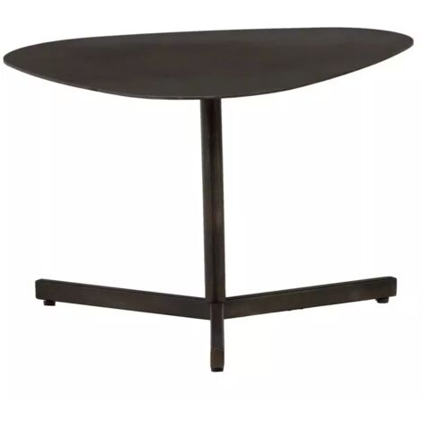 Table basse 60 cm triangulaire métal vieilli gris anthracite - KEPLER (1/5)