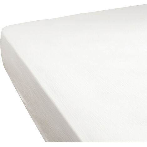 Drap housse 180 x 200 x 30 cm double gaze de coton blanc - PEPA 4