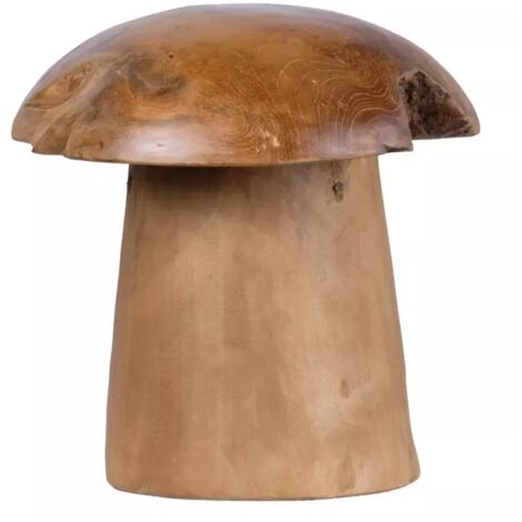 Sculpture artisanale champignon en bois de teck H. 30 cm - PLIZ 2 (1/5)