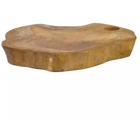 Planche à découper artisanale 30 cm en bois de teck naturel – Grain fin et résistant – Élégante pour présentation et découpe – Meubletmoi